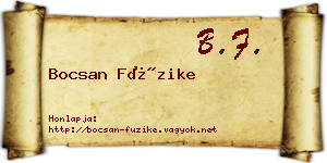 Bocsan Füzike névjegykártya